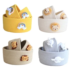 Cotton rope Hand Woven Storage Basket Cartoon Animals Kids Toys Desktop Organizer Sundries Storage Box Laundry Baskets Nordic