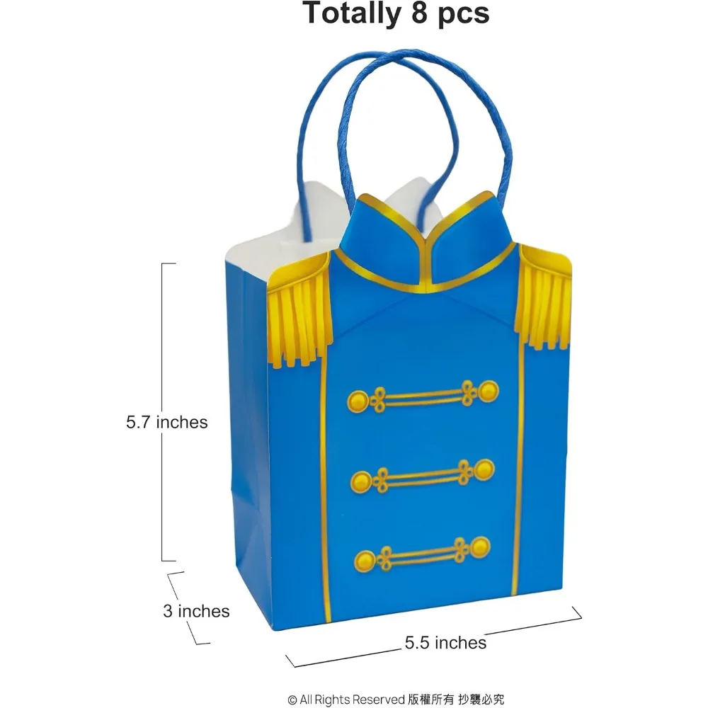 8pcs Royal Prince Party Favor Bags Blue Suit Candy Treat Goodie Gift Bag Boy Birthday Baby Shower Fairytale King Party Supplies - view 3