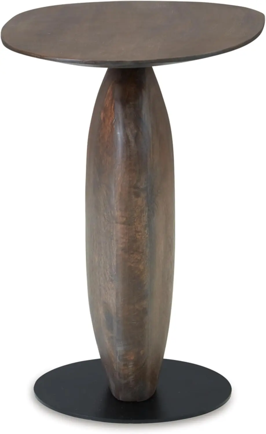 Cormmet mesa de acento Industrial con Base de Metal, marrón oscuro y negro