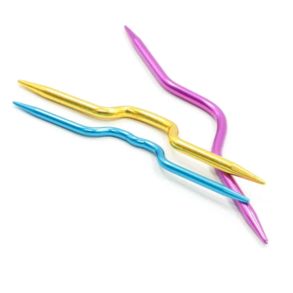 Aluminum Knitting Smooth Crochet Hook Needle Holders Cable Stitch Holder Set for Needlework Knitting Tools