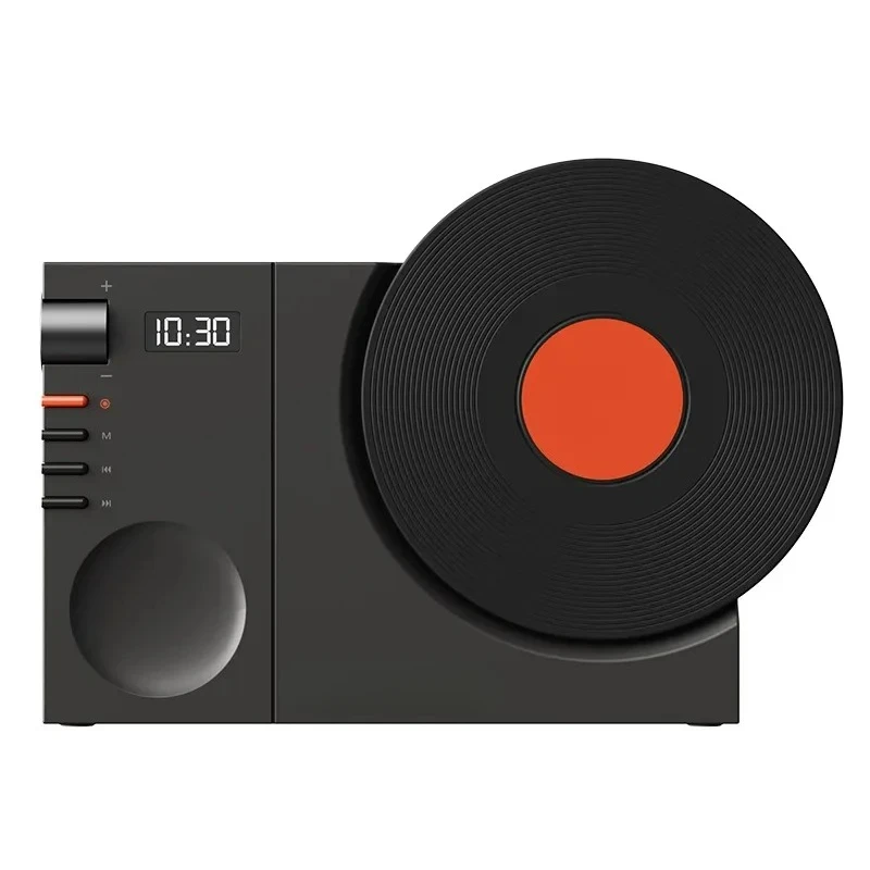 Mini Retro Bluetooth 5.3 Speaker with AUX Playback Wireless Hifi Retro Film Sound Music Box with Clock Display Support TF Card