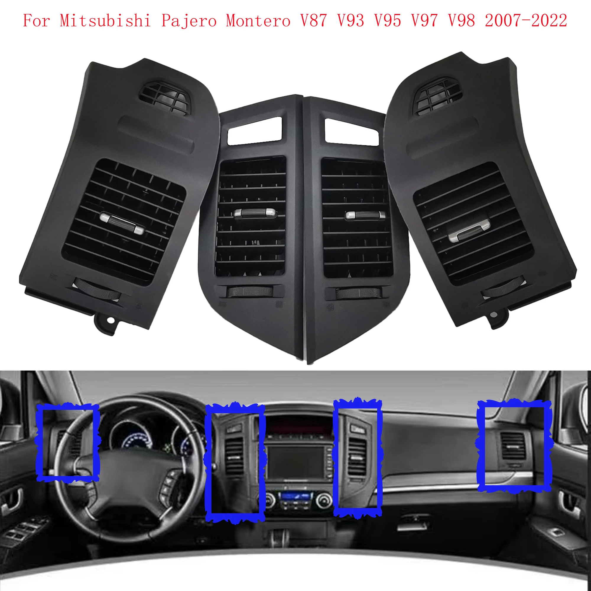 Для Mitsubishi Pajero Montero V93 V95 V97 V98 2007-2022 гг. Состояние приборной панели, боковое выходное отверстие для холодного воздуха для устройства