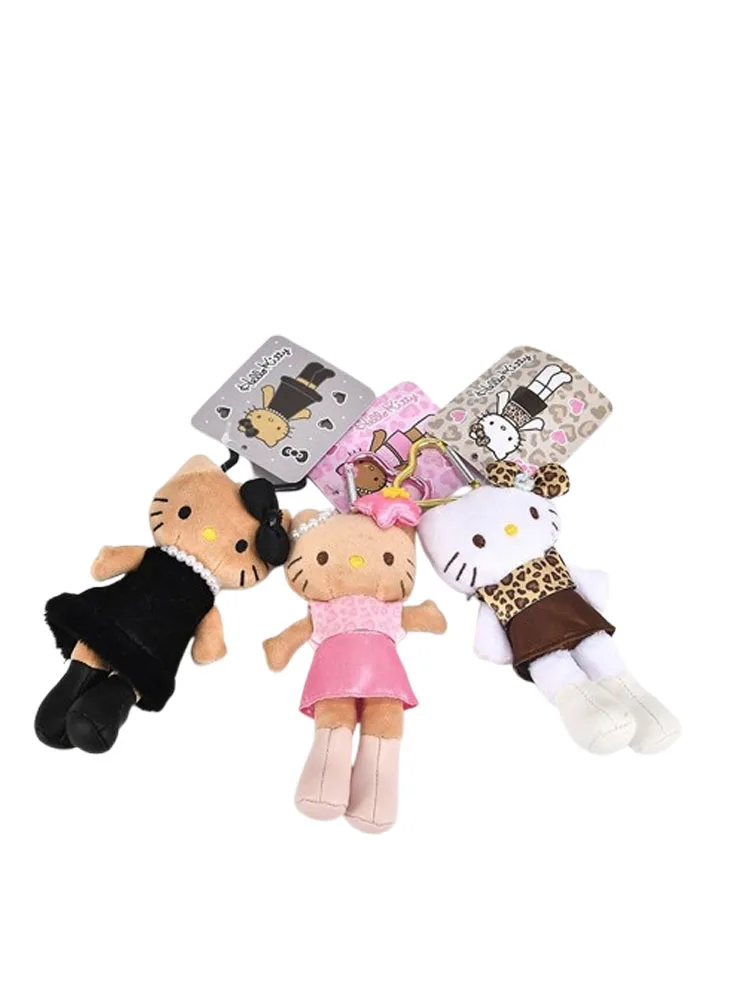 ตุ๊กตาเฮลโลคิตตี้ลายเสือดาวขาวยาว ของเล่นตุ๊กตาขนนุ่ม น่ารัก ใช้เป็นพวงกุญแจหรือจี้กระเป๋า ของขวัญวันหยุดสำหรับเด็ก
