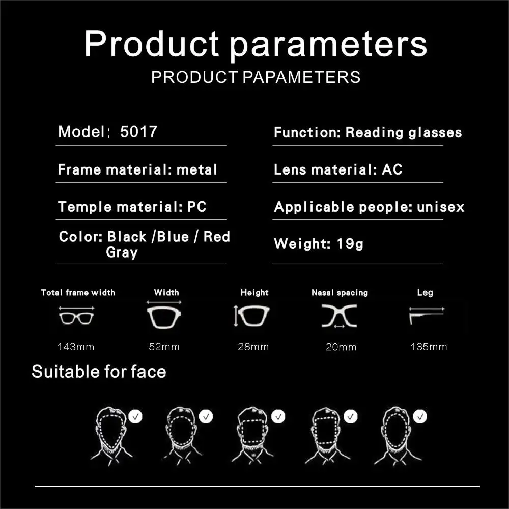 TR90 Rahmenlose Lesebrille Anti Blaues Licht Männer Frauen Metall Anti-müdigkeit Presbyopie Brillen +75 + 1,25 + 1,75 bis + 3,5 – Detail 5