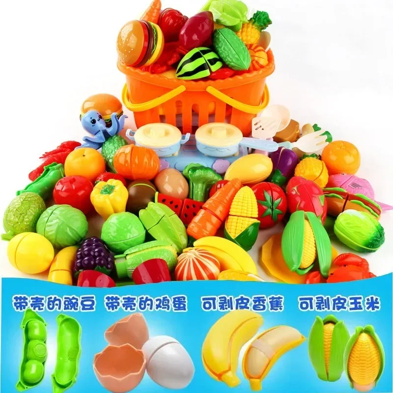 Children Pretend Goodies Play Simulated Kitchen Toys Plastic Cutting Food Kids Toy Object Cognition Boys Girl Birthday Gifts