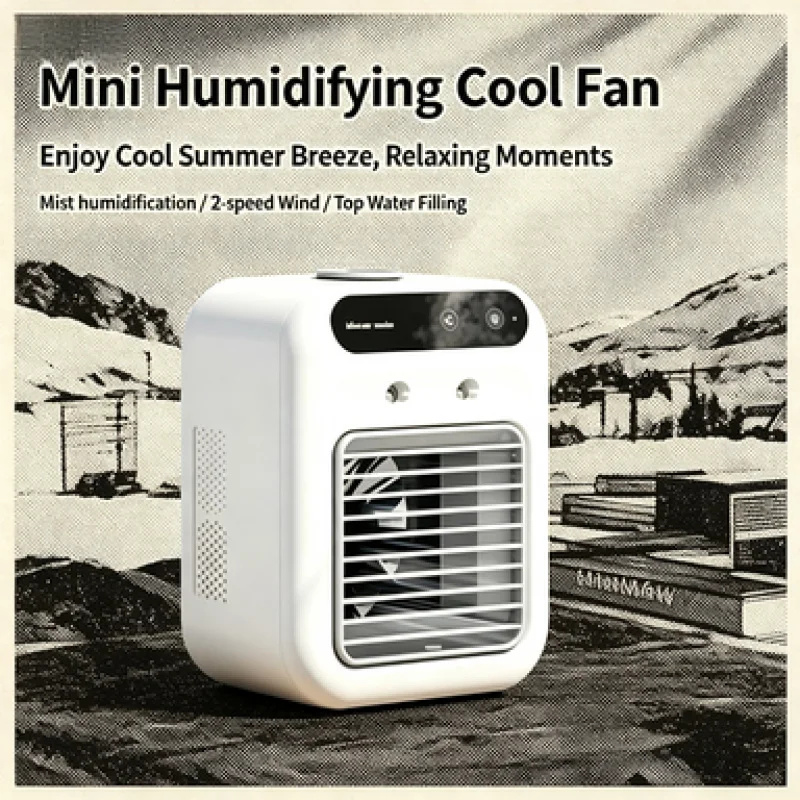 Popular Portable Dorm Cooling Fan with Fine Mist Humidification Desktop Mobile Mini Air Conditioner Energy Saving for Bedroom Of