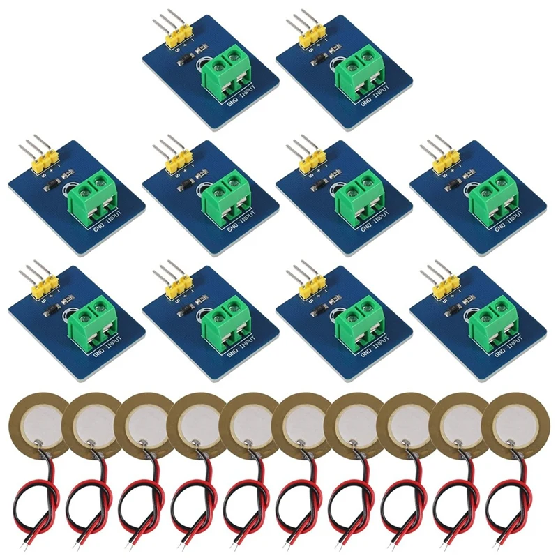B74A  10Pcs Piezoelectric Sensor Analog  Sensor Module Piezoelectricity For DIY KIT