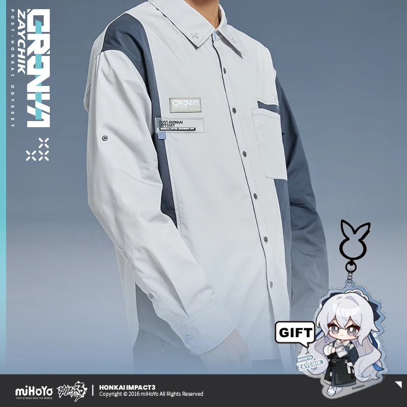 Game Honkai Impact 3 Cosplay Costumes Bronya Zaychik Silverwing:N-EX Themed Colorblock Shirt Adult Top Halloween Couple Clothes