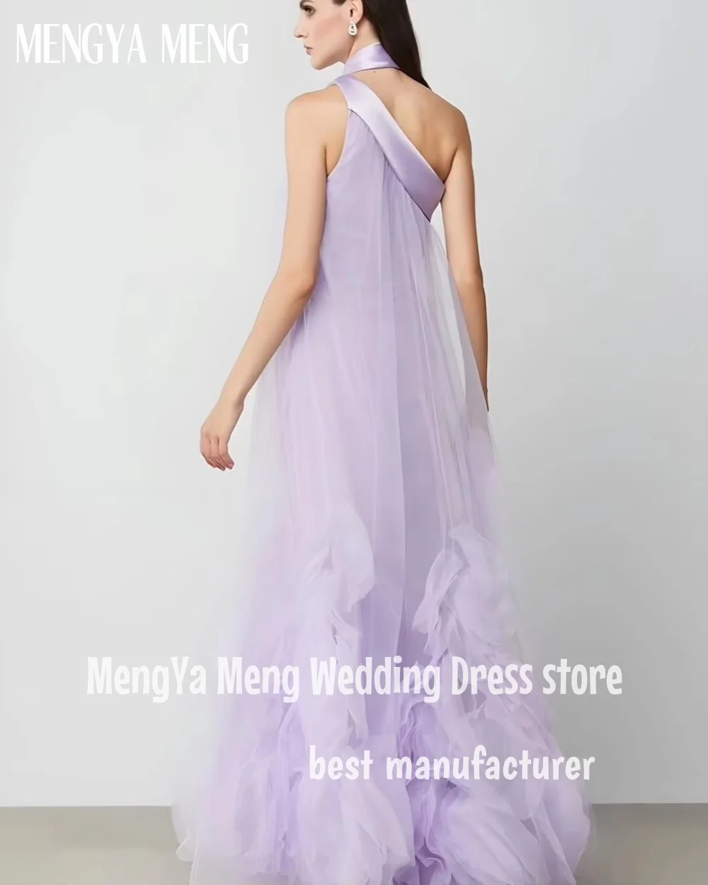 ZHUISHU Fairy Baby Purple Wedding Dresses A-Line Halter Floor Length Ruffles Bridal Gown Korea Photo Shoot Customized Elegant