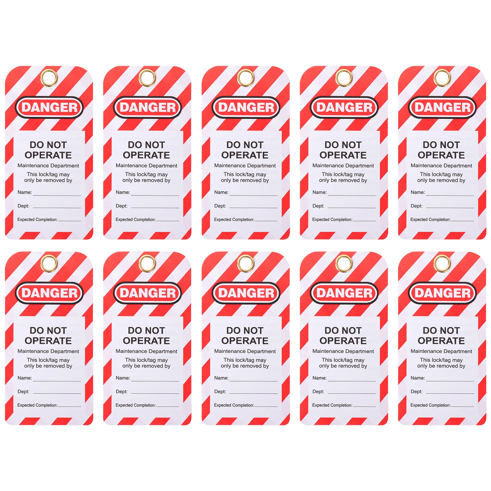 10pcs Warning Hanging Tags Equipment Tags Do Not Operate Plastic Tag Out Signage