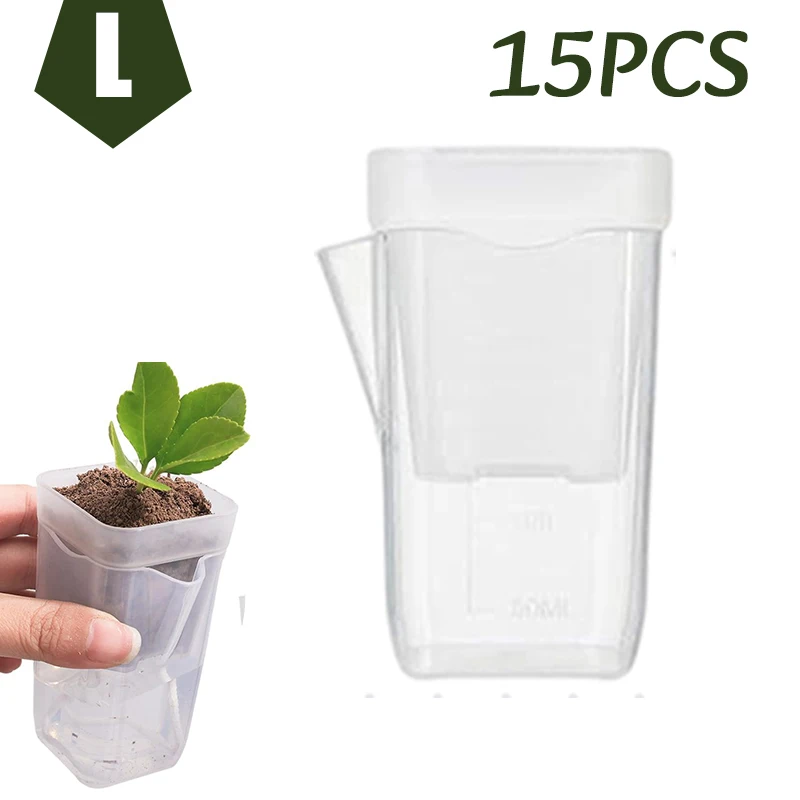 3/15 Stück Selbstbewässernde Töpfe mit Drainagelöchern, Durchsichtige Kunststoff-Pflanzgefäße für Mini-Blumen und Setzlinge