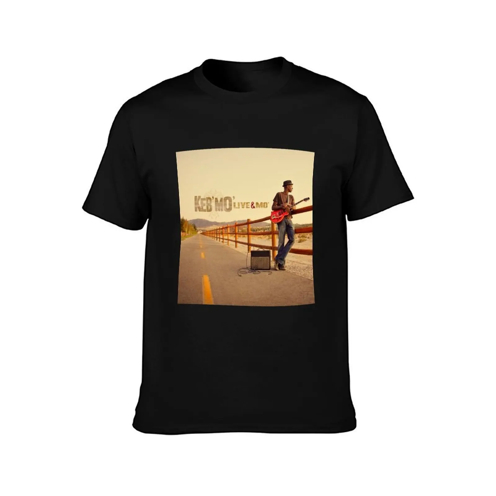 Keb Mo live mo T-Shirt, Summer Casual Cotton Tee, Oversized Streetwear Tops, Vintage Graphic Print, Loose Fit Short Sleeve