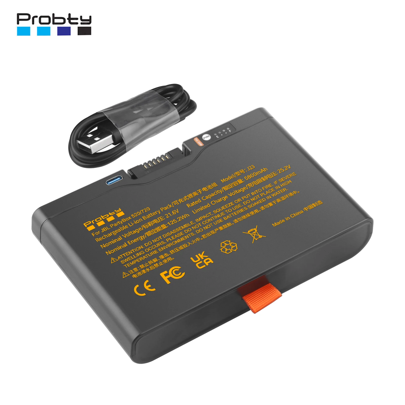 Probty 5800mAh Battery for JBL FG6CELL21700GP Partybox 520 720 BOOMBOX 4  Speaker Battery with TYPE-C PD Fast Charging Port