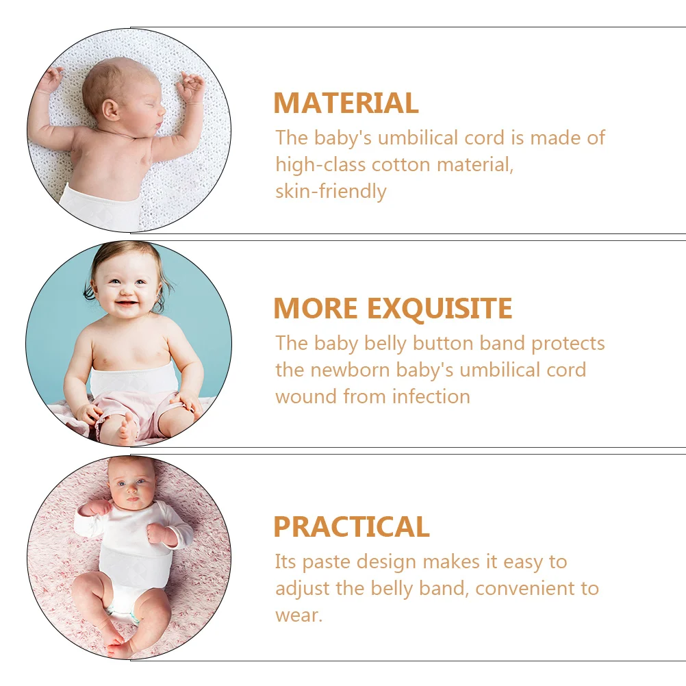 

6pcs Baby Belly Band Cotton Newborn Navel Protector Hernia Wrap Infant Tummy Guard Soft Breathing Safe NonBall Durability