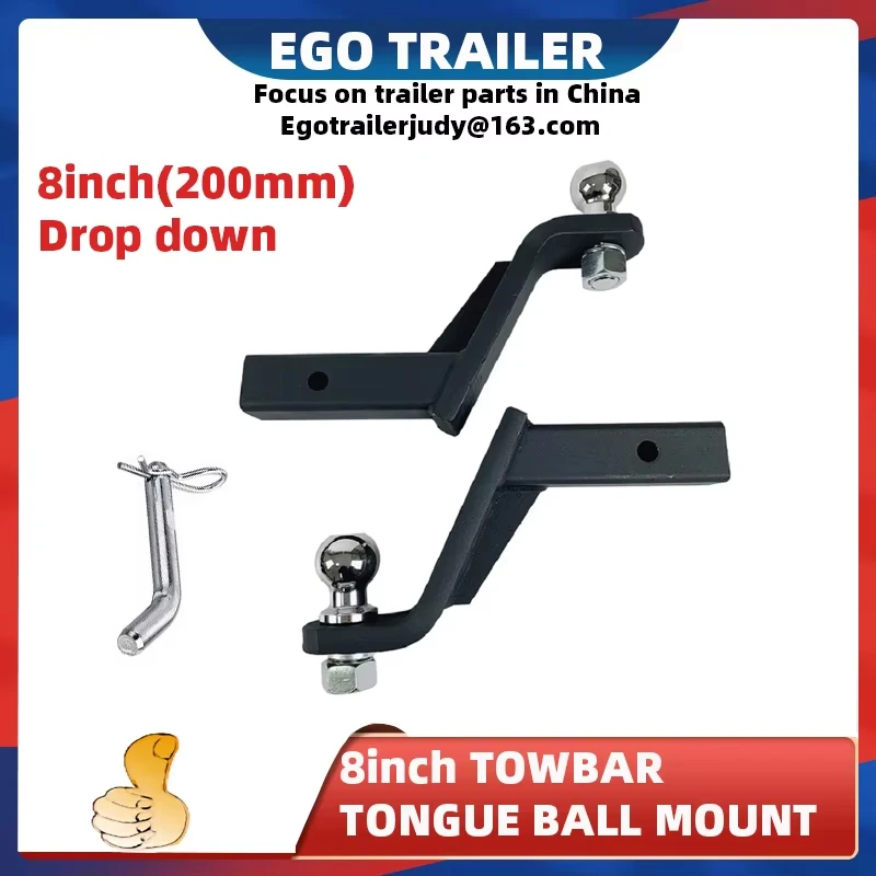 EgoTrailer 8-дюймовый буксирный дужок с шаровым креплением, сцеп для языка, прицеп, автомобиль, автофургон, лодка, детали, аксессуары с шариком 50 мм, 2 дюйма