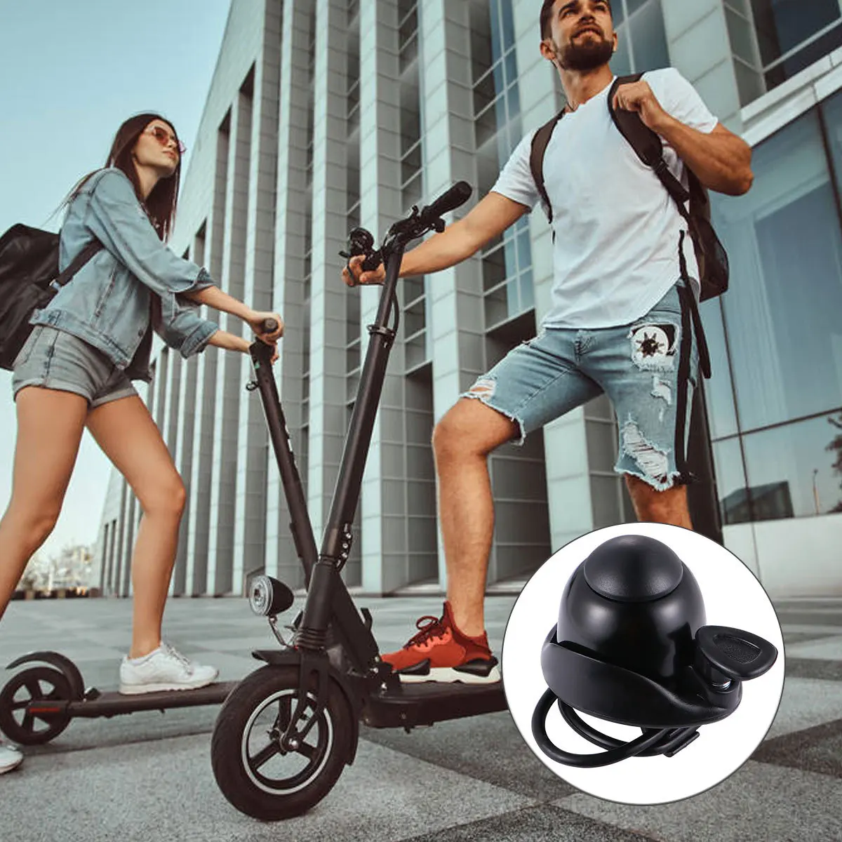 

1Pcs Universal Electric Scooter Bell Adjustable Durable Loud Sound Bike Horn Ring for Road Mountain Sports E-Bike