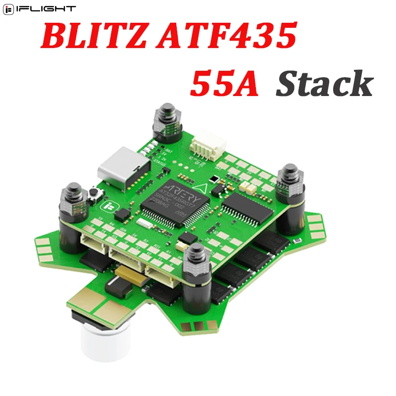 

IFlight BLITZ ATF435 55A Stack BLITZ ATF435 Flight Control Bec Output w/ E55S 55A 4-IN-1 2-6S ESC For FPV Racing Drone