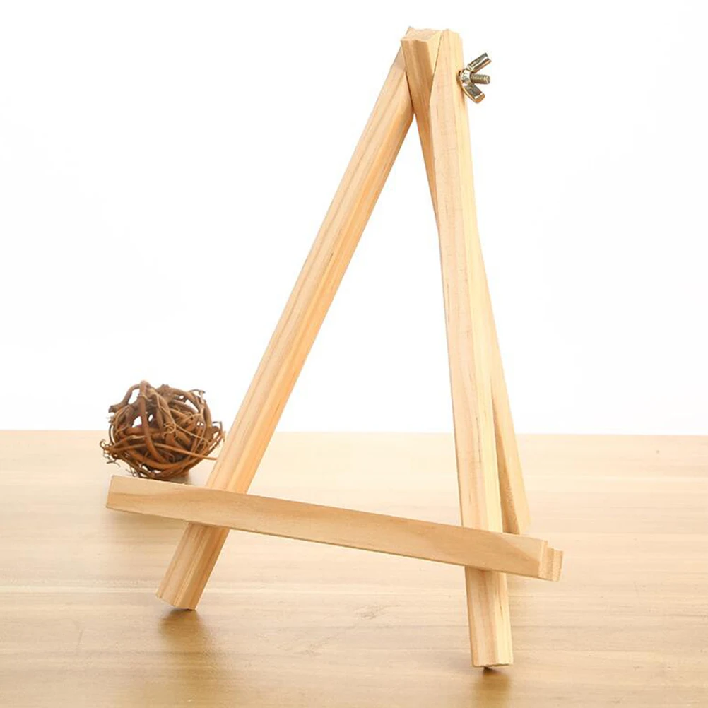 

3 PCs Mini Easel Versatile Tabletop Wood Display Photo Frame Triangle Bracket Bamboo Wooden