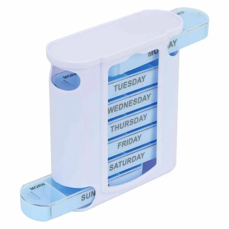 Pill Container Weekly 7 Days Pill Container 28 Compartments Pill Organizer Pill Dispenser Plastic Pill Storage Dispenser