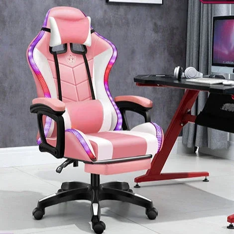 

'High Quality LED Colorful Lights Silla Gamer Full Massage Pro Gamer Chair Bluetooth Speakers Gaming Chair with Footrest