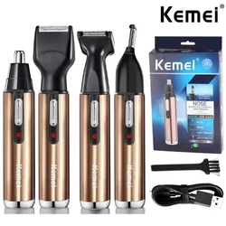 Kemei All In One Rechargeable Nose Trimmer Beard Trimer For Men&women Grooming Face Eyebrow Nose Hair Trimmer For Nose And Ear