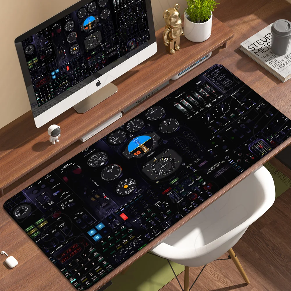 XXL Airplane Dashboard Mouse Pad Large Rubber Anti-slip PC Accessories Mousepad for Office Gamer Keyboard Mats Decor Mat carpet