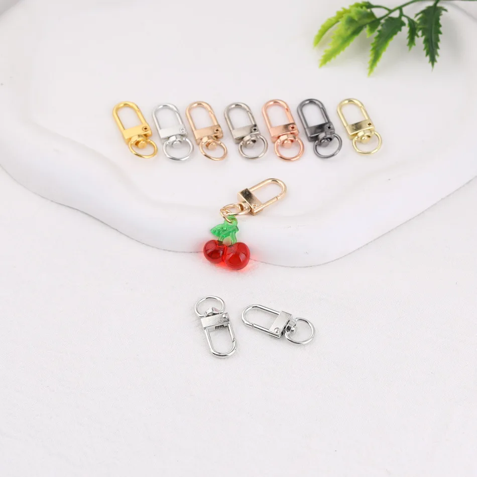 10 pçs/lote 12x33mm fivela de cão rotativa colorido lagosta fechos ganchos para diy jóias fazendo chaveiro corrente acessórios suprimentos