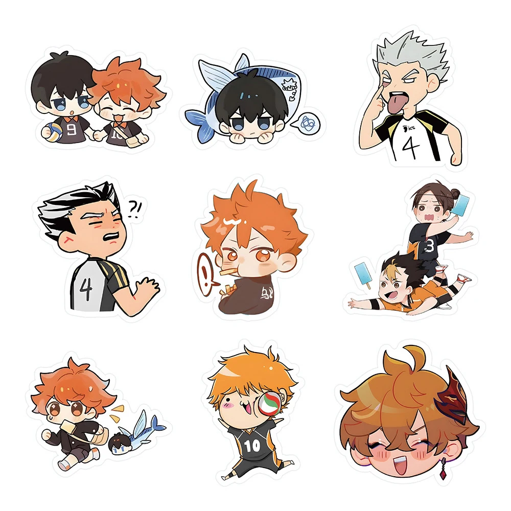 10/30/63pcs Kawaii Haikyuu!! Anime Stickers Cute Hinata Shoyo Cartoon Sticker Phone Suitcase Notebook Q-version Graffiti Decals