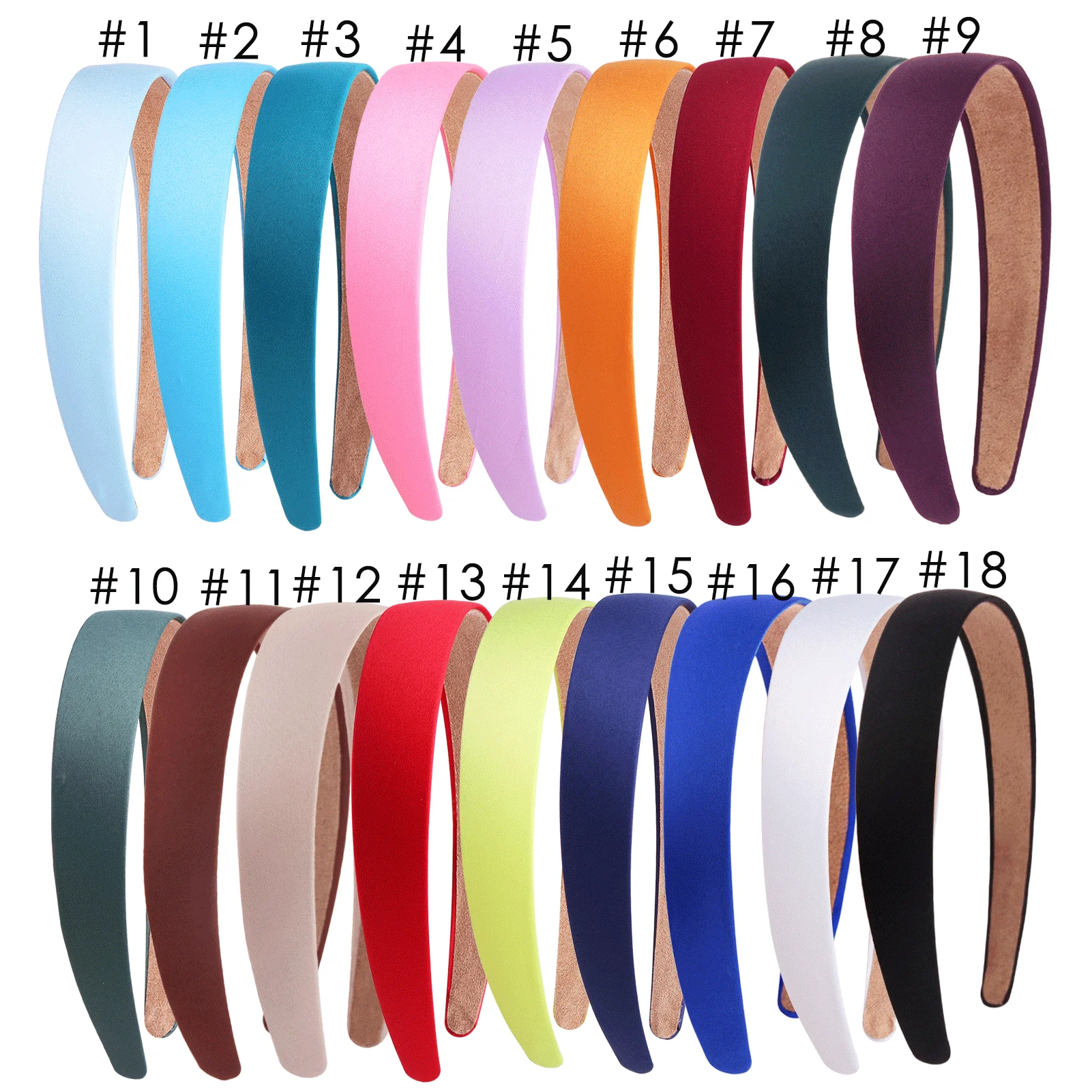 6 Stück breite Satin-Stirnbänder, 1,18 Zoll, rutschfest, schwarzes Band, Haarbänder für Frauen und Mädchen, DIY-Handwerk, Haar-Accessoires – Detail 3