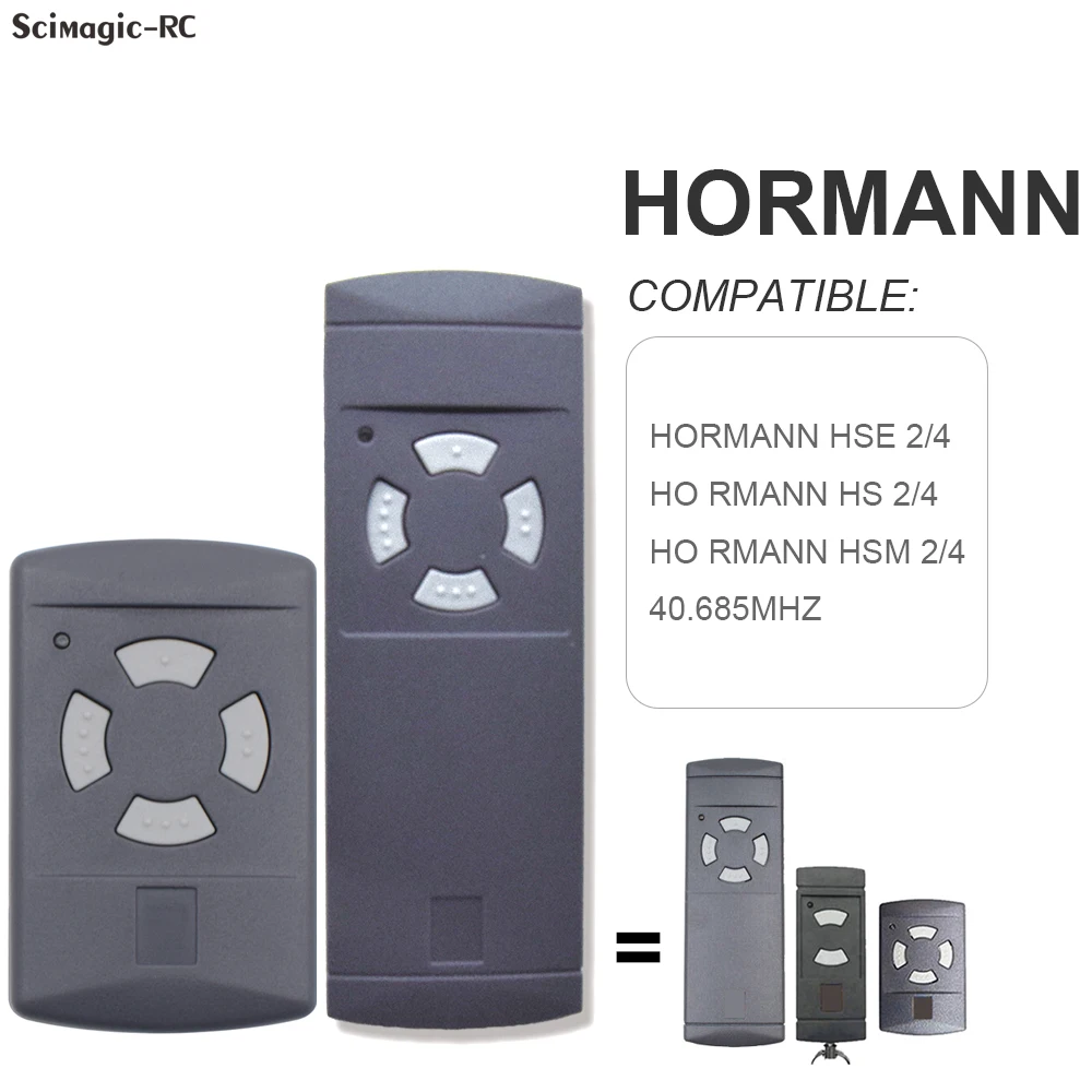 Replace HORMANN Handheld Transmitter HSM4-40.685 Mhz 4 Channel 40mhz Grey Button HORMANN Garage Door Remote Control Command