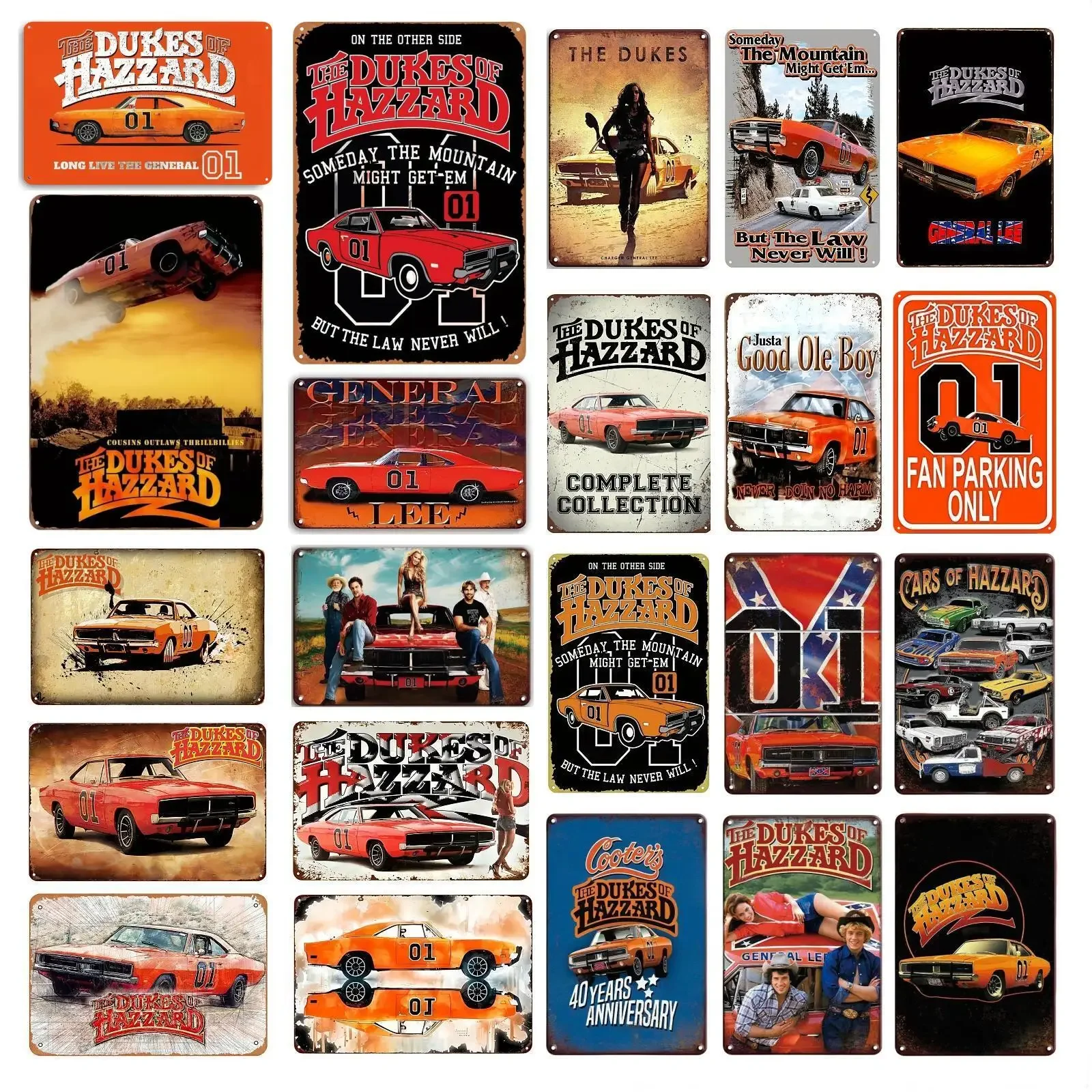 Aluminum Vintage Dukes Of Hazzard Tinplate Metal Sign Retro Plaque Decorative For Man Cave Garage Club Bar Cafe Home Wall Decor