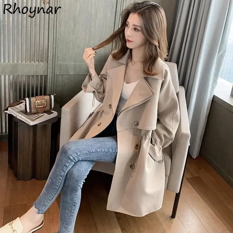 

Trench Coats Women Clothing Elegant Designer Korean Fashion Autumn Long Sleeve Minimalist Gentle Lady French Streetwear S-3XL