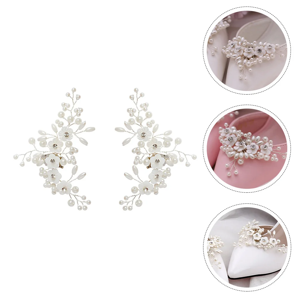 

Shoe Buckle Decor for Women Bridal Buckles Fashionable High Heel Decorations Wedding Accessories Pearl Delicate Clips