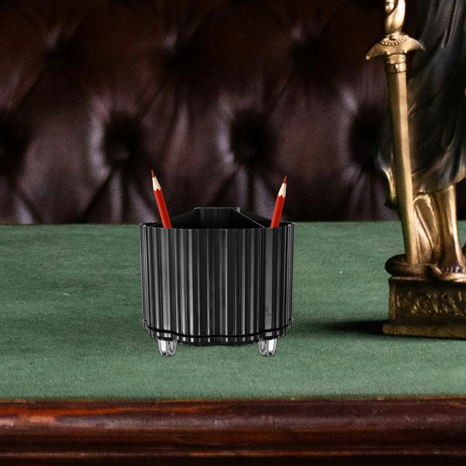 

Pen Storage Box Rotating Beauty Organizer Makeup Brush Bucket Brushes Lipstick Holders Acrylic Container Travel