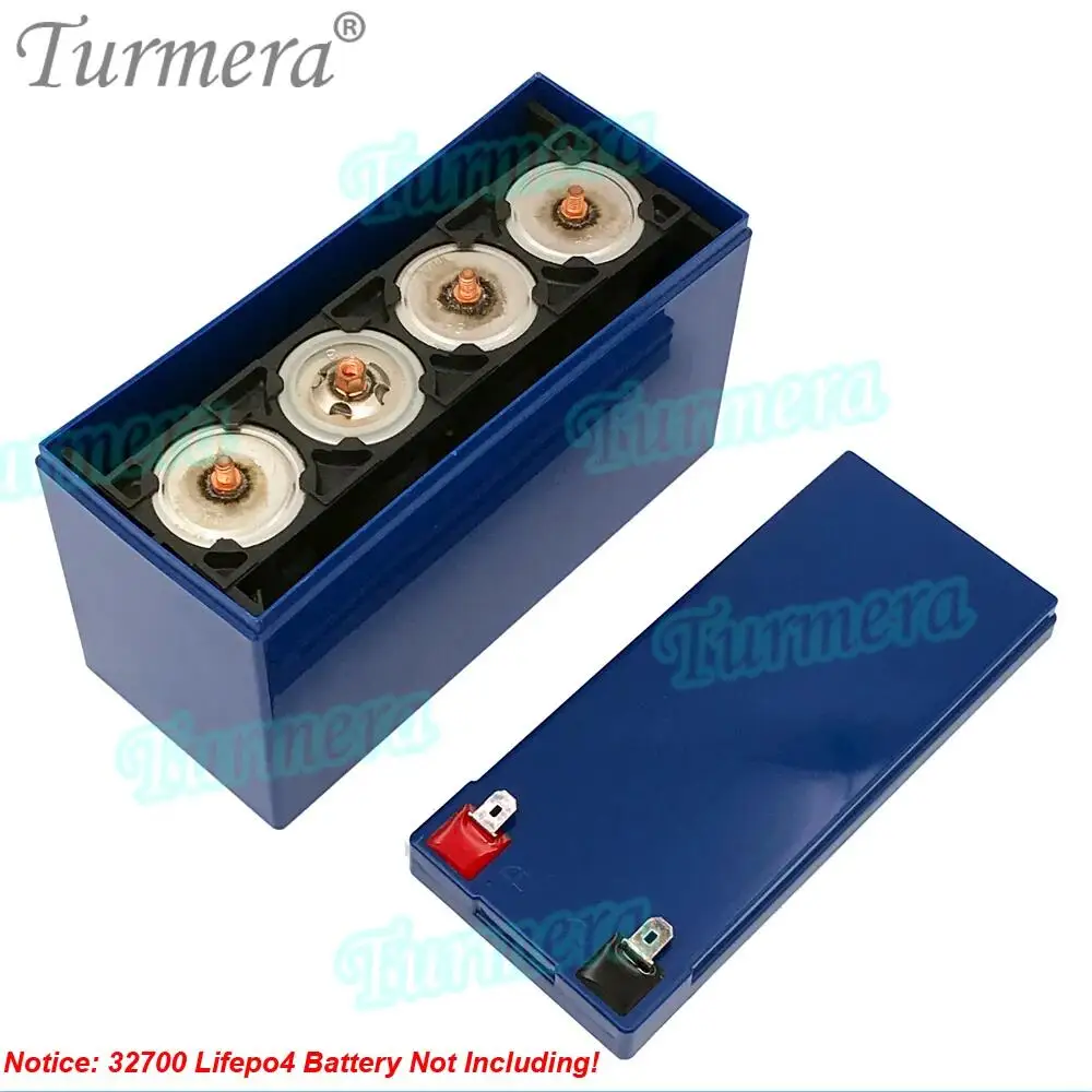 Turmera 12V 7A Lifepo4 Battery Box with 4S 40A Balance BMS 1X4 32650 32700 Holder Switch Displayer Replace Lead-Acid Battery Use