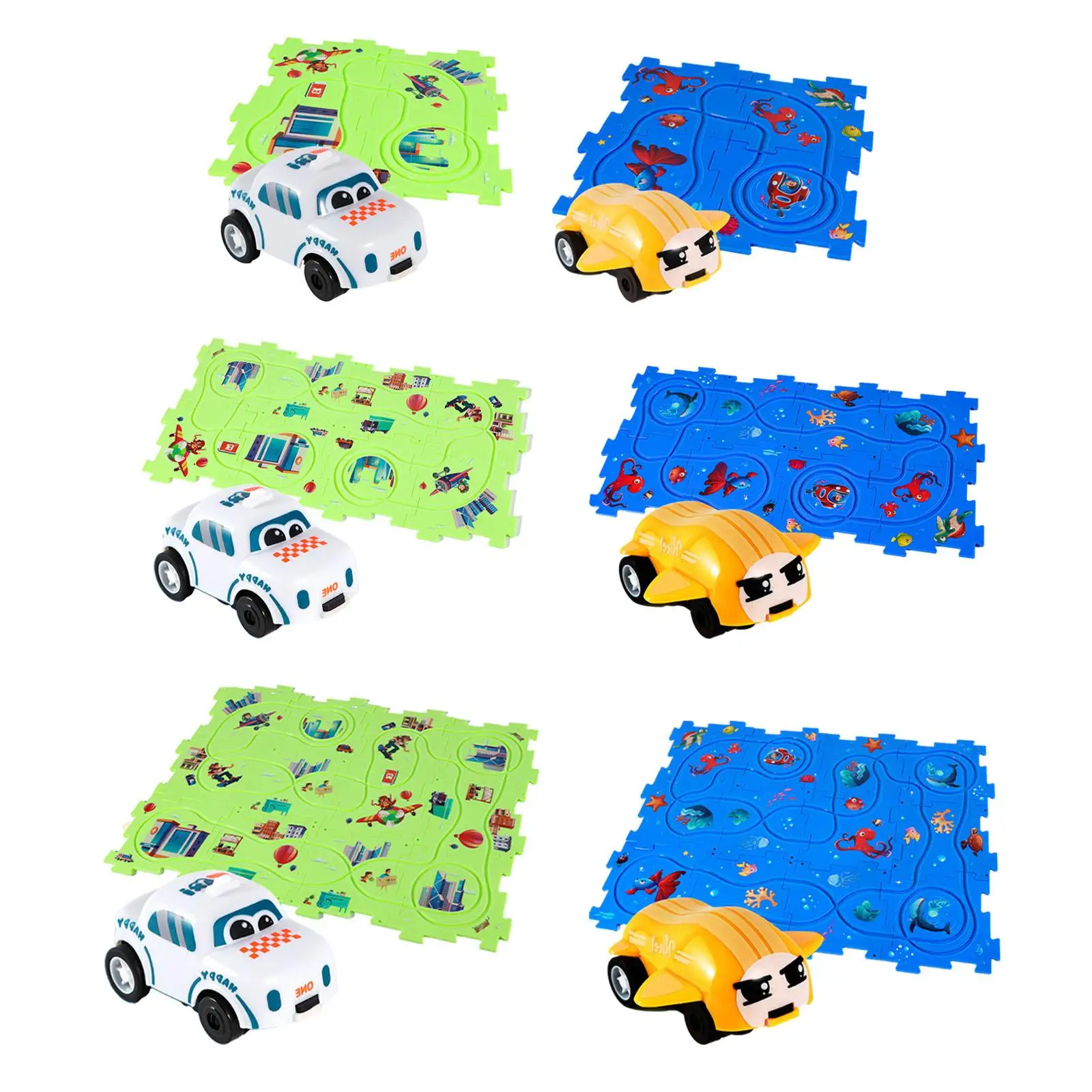 Track Toy Vehicle Vehicle Puzzle Play Mat Brain Development Learning Toys Road Puzzle for Preschool Girls Children Boy Toddlers