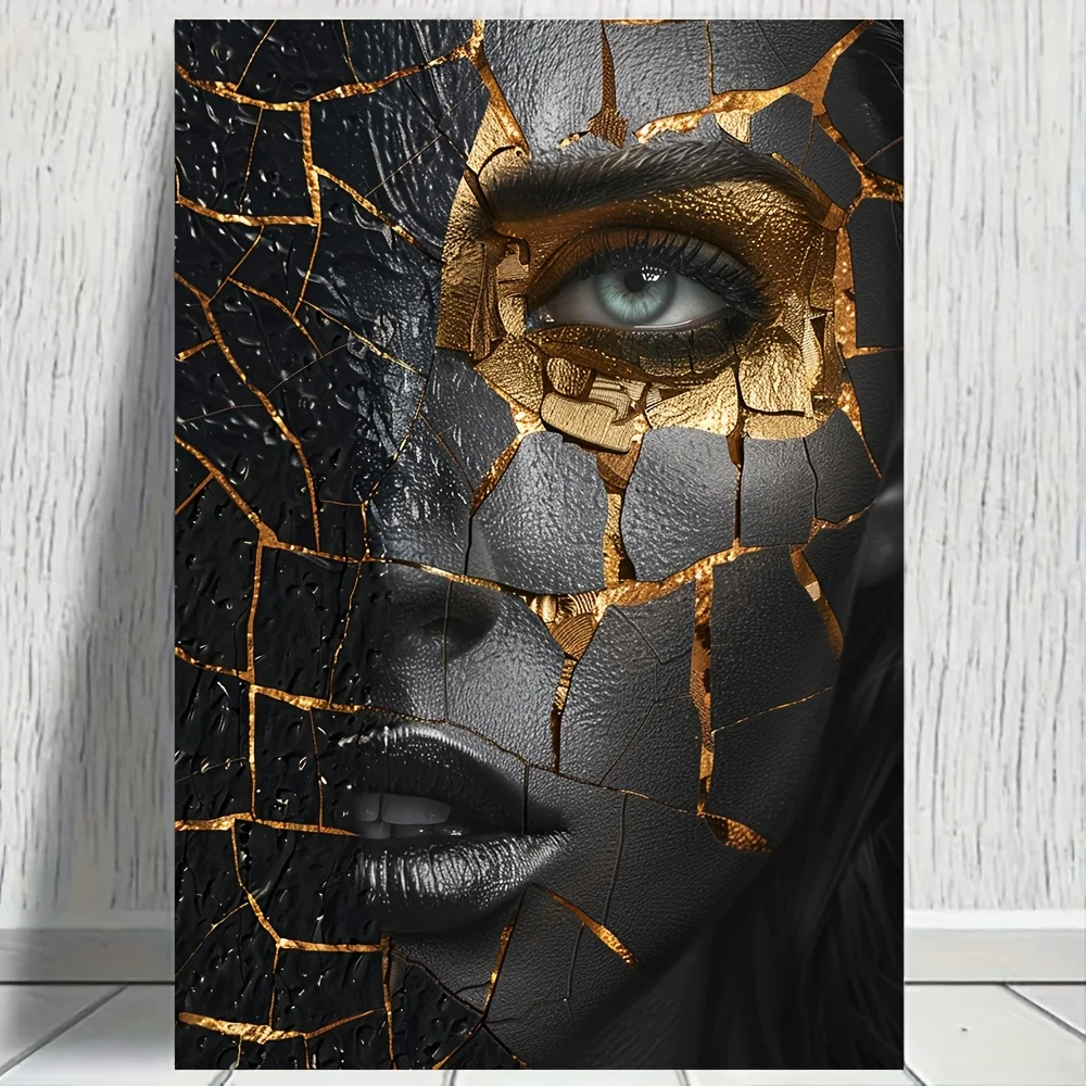 

Modern Woman Mosaic Portrait Art Canvas Painting for Living Room Modern Canvas Poster for Bedroom and Living Room Decoration