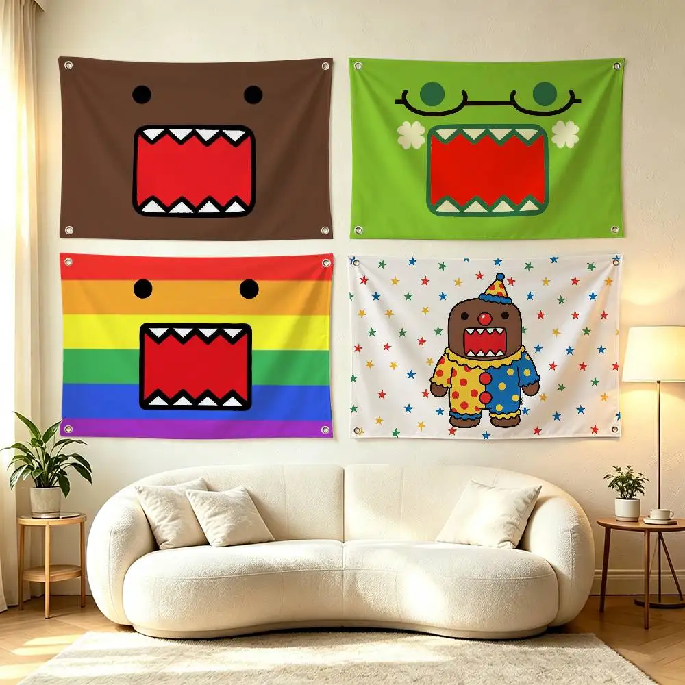 Cute Domo K-Kun  Flags Wall Hanging Tapestry Outdoor Garage Room Decorative flag Background Blanket