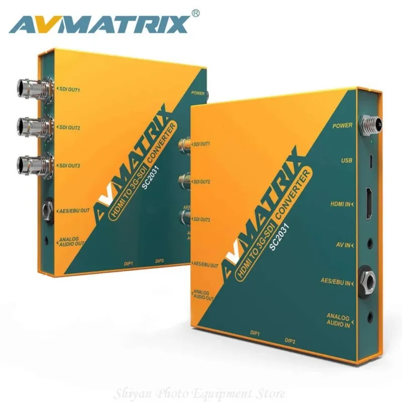 Avmatrix sc2031 Skalierung konverter HDMI zu 3g-sdi dreifach parallele SDI-Ausgänge Audio-Einbettung mit Dip-Switches-Steuerung