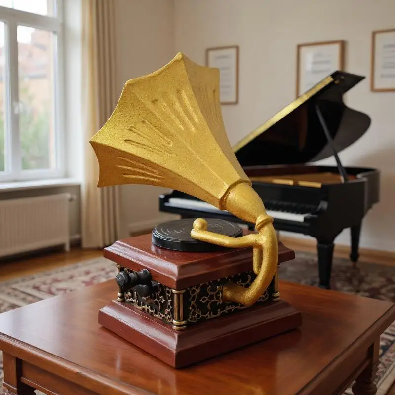 Dollhouse Vintage Phonograph Miniatures Model Living Room Accessories Of Doll House Decor Kids Pretend Play Toys Ornaments Gifts