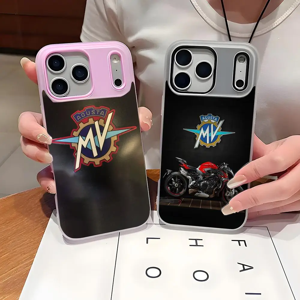 MV A-AguSTaES Cool Moto Phone Case 2-in-1 Detachable Clear with Card Holder for iPhone 12-17 Soft Multi-Color view 3