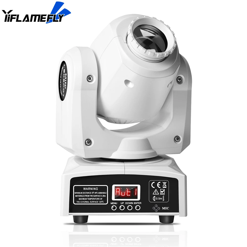 Yiflamefly LED Stage Light Moving Head Light 30W RGBW LED White Stage Light Gobo Beam Moving Head For DJ Party Disco Wedding