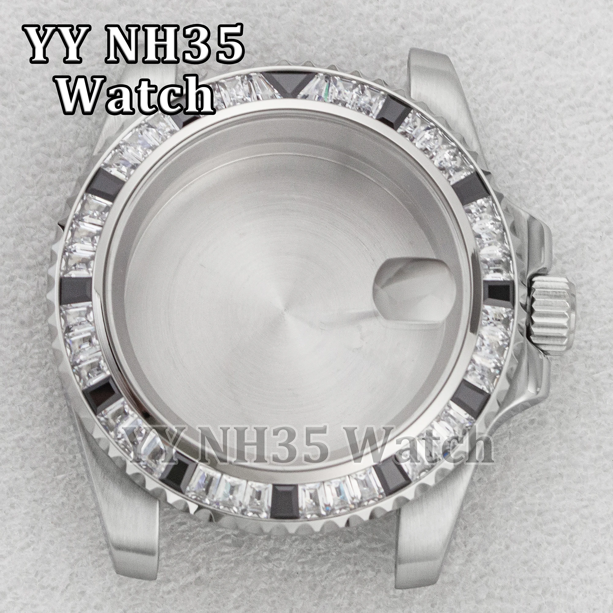 

High Quality Diamond 40mm Case NH35 Case for SUB GMT Watches Mod Parts Water Resistant Watch Case fit NH34/35/36 Movement