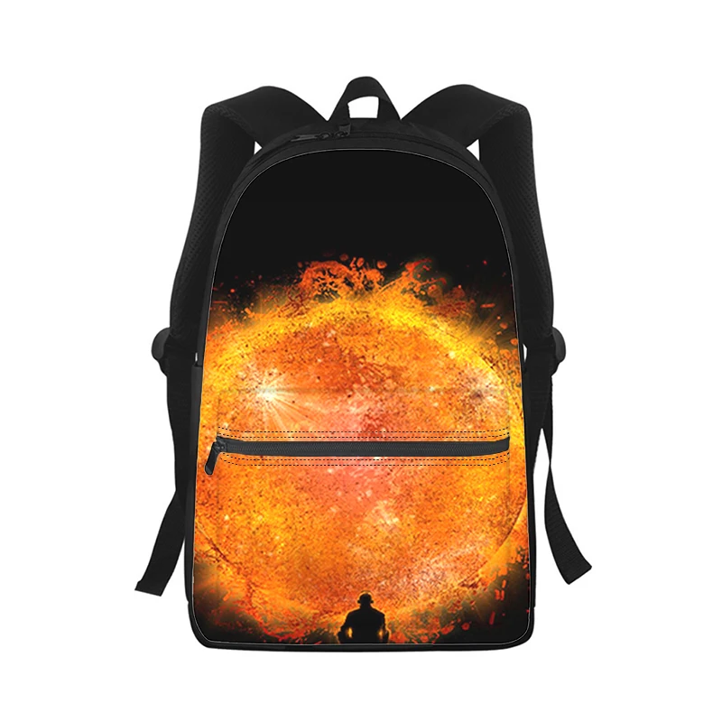 Arte sol das mulheres dos homens mochila impressão 3d moda estudante saco de escola portátil mochila crianças viagem bolsa de ombro