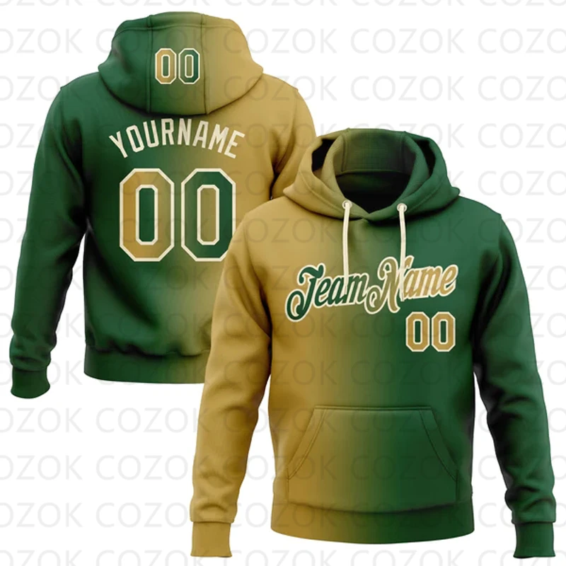 Customized Hoodie Dark Green Splicing Jersey 3D Printed  Unisex Pullovers Hoodie Casual Sweatshirts