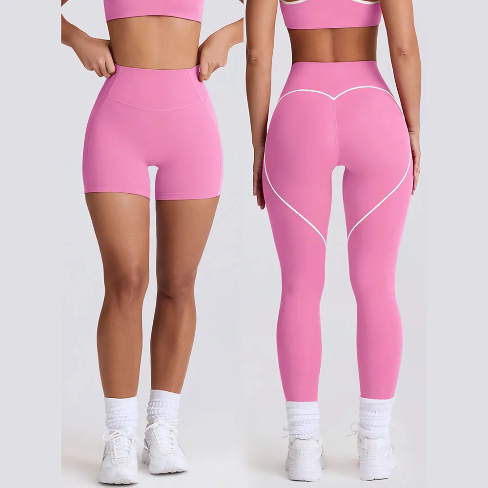 

Seamless Peach Butt Lifting Yoga Leggings- High Waist Tummy Control Workout Shorts For Women, 3-Inch Gym Running Athletic Shorts
