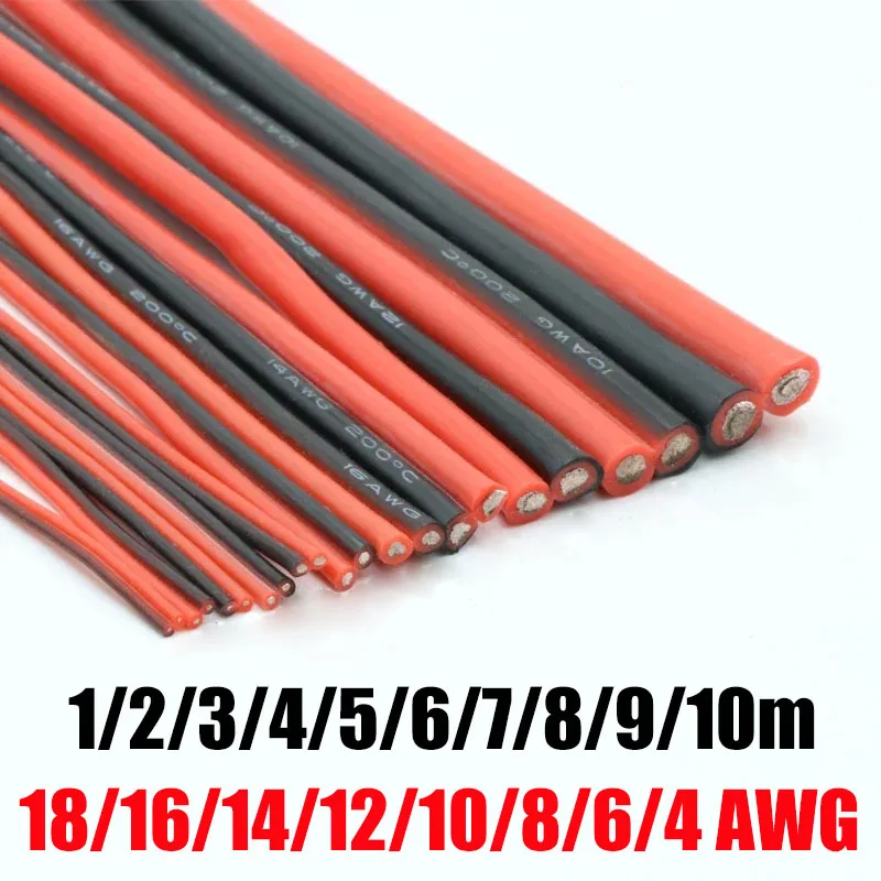 12V Automotive Cable 18 16 14 12 10 8 6 4 Gauge Flexible Heat Resistant Silicone Wire for Car Auto Solar Panel Inverter Battery