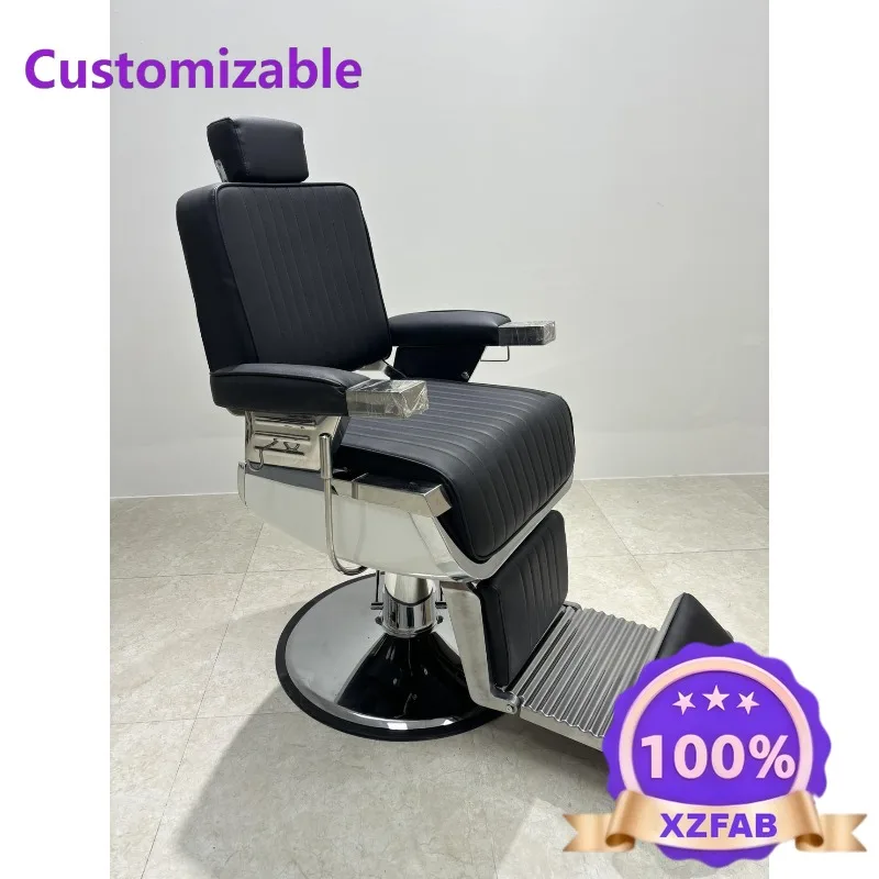 Factory Direct 2026 Special for hair salon, reclining men's large chair for haircutting, perming and dyeing, retro hair salon ch