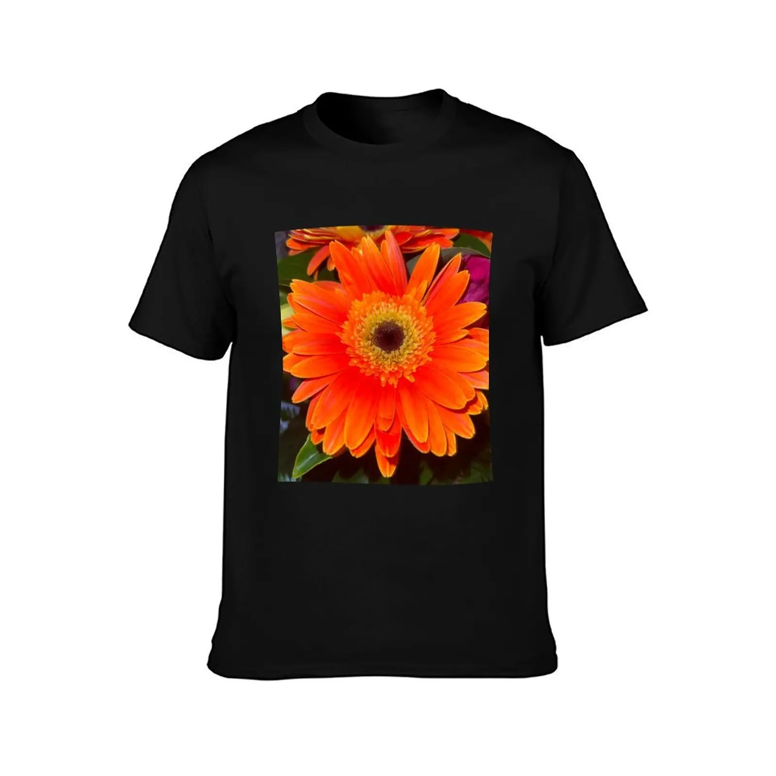 Bright flower T-Shirt, Summer Casual Cotton Tee, Oversized Streetwear Tops, Vintage Graphic Print, Loose Fit Short Sleeve