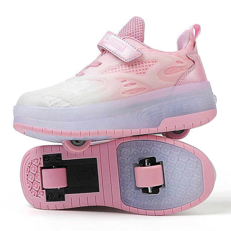 Kids Roller Skates Shoes 2 Wheels Skating Sneaker Flying Shoe Breatheable Boy Girl Child Gift Outdoor Autumn 5 - 15 years old